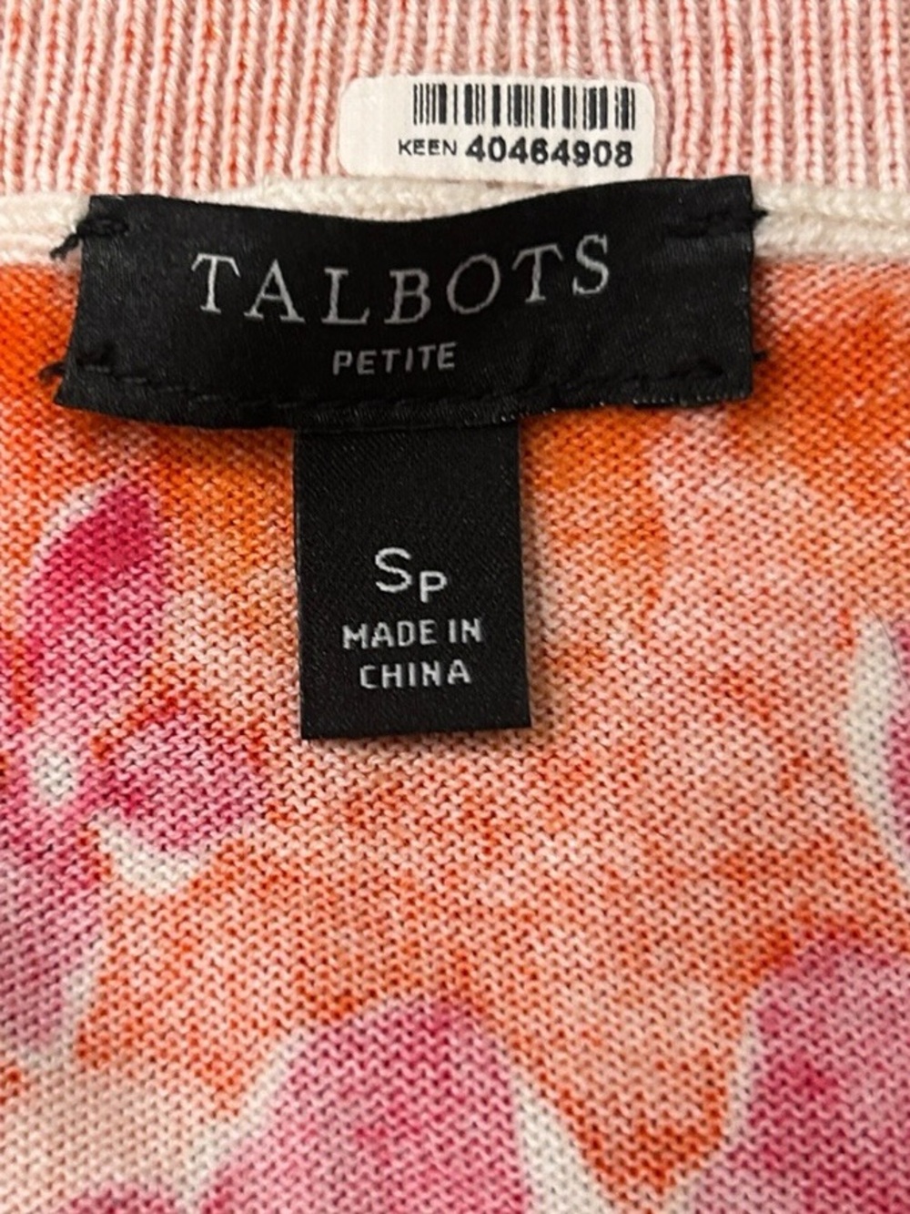 Talbots Tossed Flowers Crewneck Lightweight Pullover Sweater Size Small Petite - Picture 3 of 10